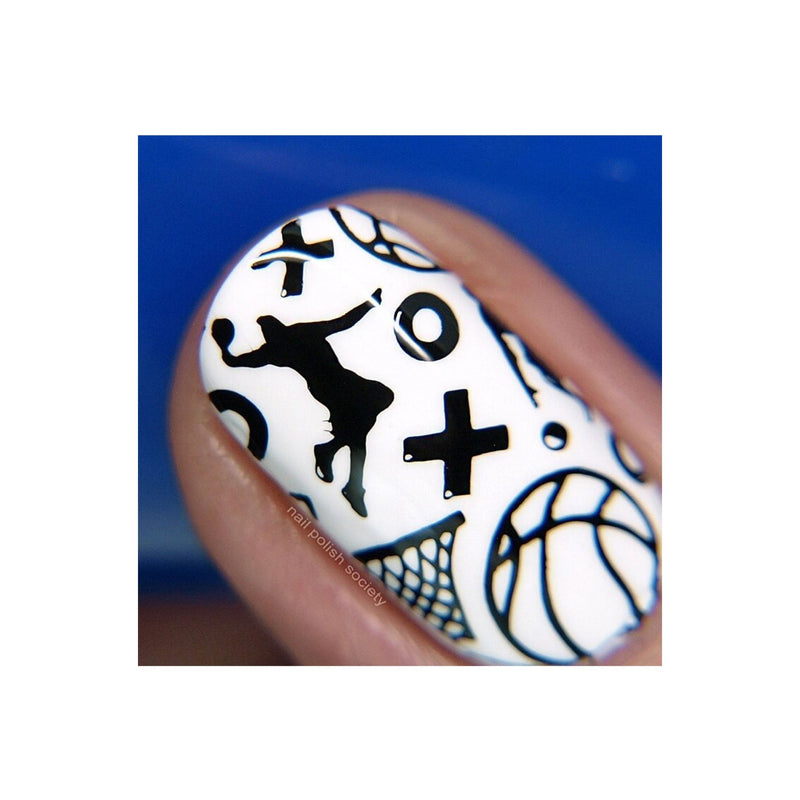 UberChic Beauty Basketball Love Stamping Plate Midnight Blue