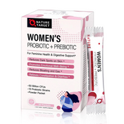 Nature Target Women’s Probiotic & Prebiotic Powder, 50 Billion CFUs, 30 Packs Probiotic White Smoke