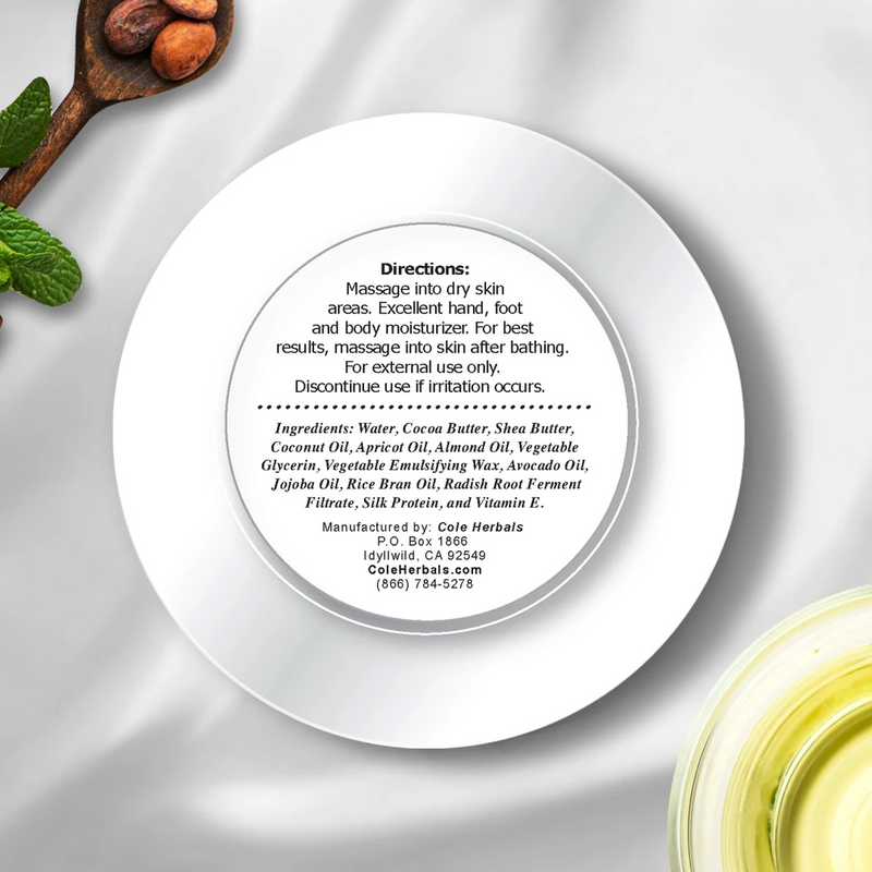 COLEHERBALS LLC 34 - Dr. Cole's Gourmet Body Butter - AMBER LAVENDER Herbal Light Gray