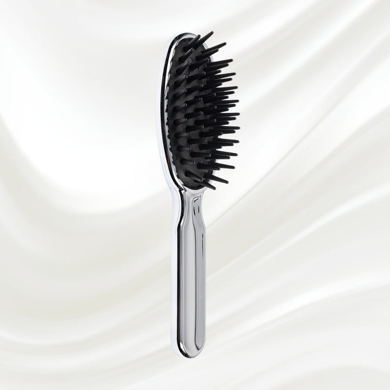 KOH-I-NOOR Beauty USA Metallic Pneumatic Detangling Hairbrush Hair Brush Lavender Chrome