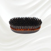 KOH-I-NOOR Beauty USA Jaspè Military Boar Bristle Brush - Men's Hair & Beard Grooming Hair Brush Black Boar Bristles / Large,Boar Bristles / Small
