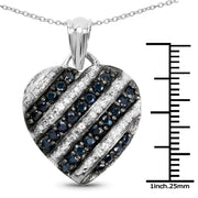 Bids.com 1.55 Carat Genuine Blue Sapphire and White Topaz .925 Sterling Silver Pendant Pendants White Smoke