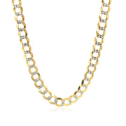 Bids.com 5.7mm 14k Two Tone Gold Pave Curb Chain Necklaces White Smoke 20 / Two-Tone Gold,22 / Two-Tone Gold,24 / Two-Tone Gold,30 / Two-Tone Gold