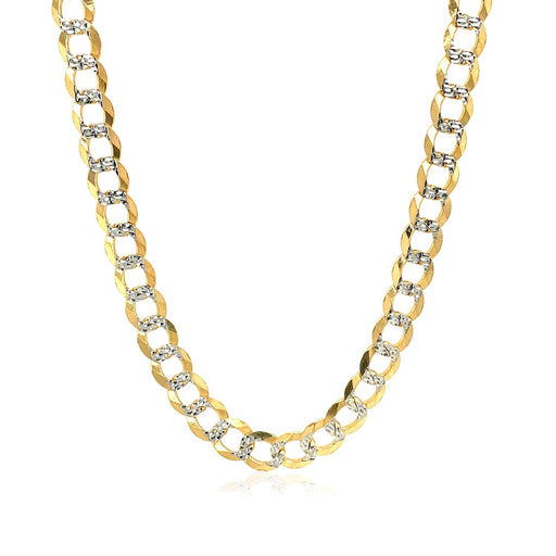 Bids.com 5.7mm 14k Two Tone Gold Pave Curb Chain Necklaces White Smoke 20 / Two-Tone Gold,22 / Two-Tone Gold,24 / Two-Tone Gold,30 / Two-Tone Gold
