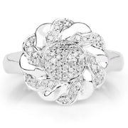 Bids.com 14K Yellow Gold Plated 0.28 Carat Genuine White Diamond .925 Sterling Silver Ring Rings White Smoke size 6.00,size 7.00,size 8.00