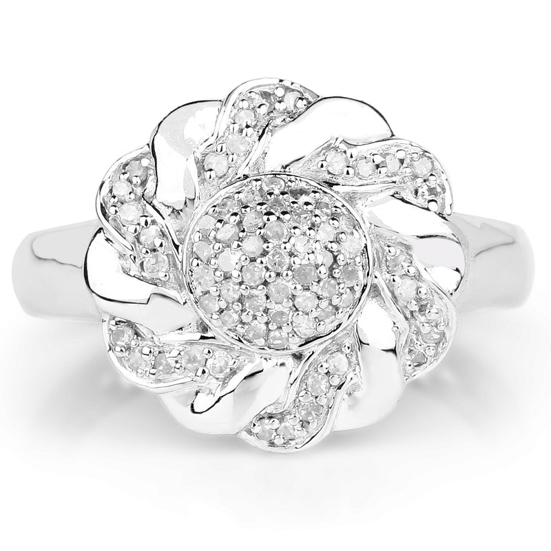 Bids.com 14K Yellow Gold Plated 0.28 Carat Genuine White Diamond .925 Sterling Silver Ring Rings White Smoke size 6.00,size 7.00,size 8.00