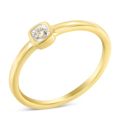 Bids.com 14K Yellow Gold Plated .925 Sterling Silver 1/20 Carat Diamond Square Cushion-Shaped Miracle Set Petite Fashion Promise Ring (J-K Color, I1-I2 Clarity) - Size 6 Rings White Smoke 7 / Yellow.Sterling Silver,6 / Yellow.Sterling Silver,8 / Yellow.Sterling Silver