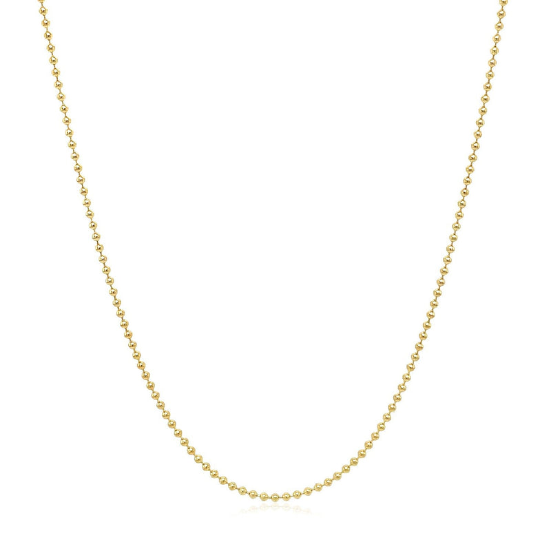 Bids.com 14k Yellow Gold Bead Chain 1.0mm Necklaces White Smoke 16 / Yellow Gold,18 / Yellow Gold,20 / Yellow Gold