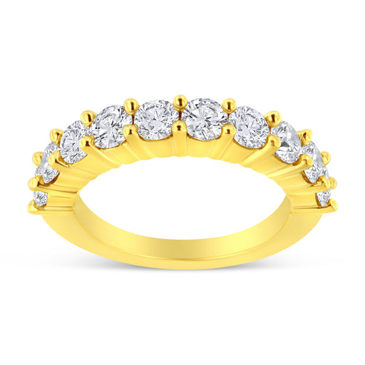 Bids.com 14K Yellow Gold Plated .925 Sterling Silver 2.0 Cttw Round Brilliant Cut Diamond 10 Stone Anniversary Band Ring (J-K Color, I1-I2 Clarity) - Size 7 Rings White Smoke 7 / Yellow.Sterling Silver,8 / Yellow.Sterling Silver,6 / Yellow.Sterling Silver