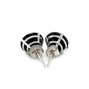 Bids.com 14k White Gold 8.0mm Round Black CZ Stud Earrings Earrings White Smoke White Gold