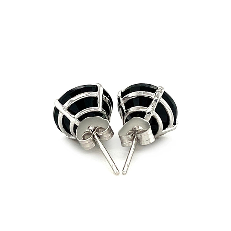 Bids.com 14k White Gold 8.0mm Round Black CZ Stud Earrings Earrings White Smoke White Gold