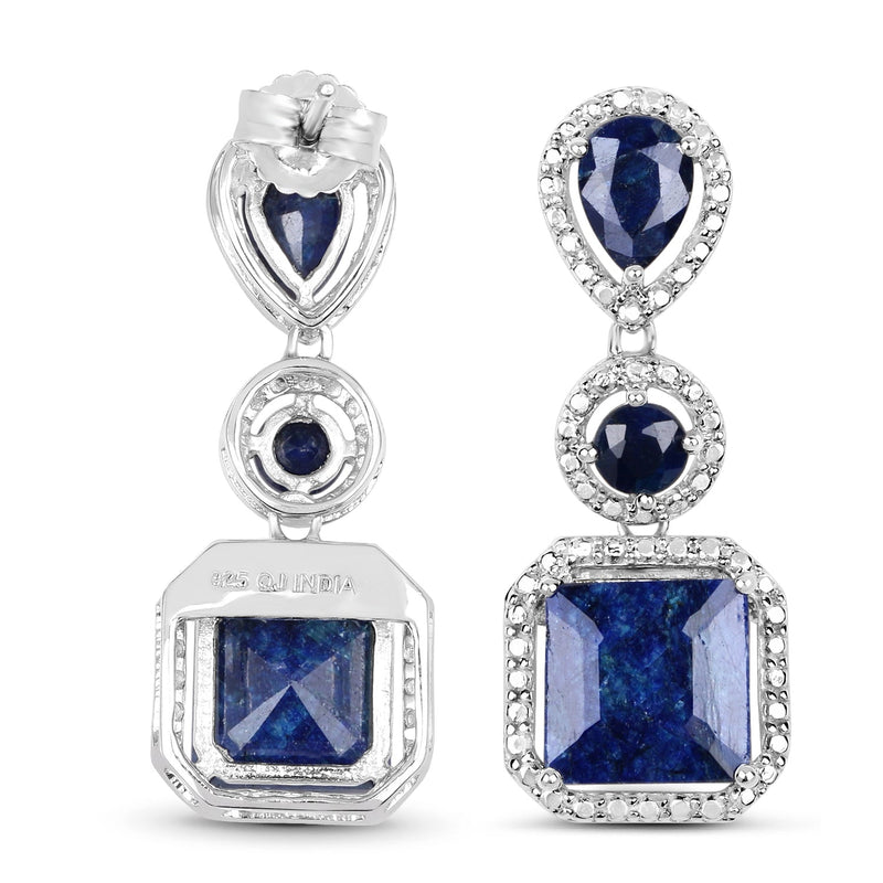 Bids.com 11.62 Carat Dyed Sapphire .925 Sterling Silver Earrings Earrings White Smoke