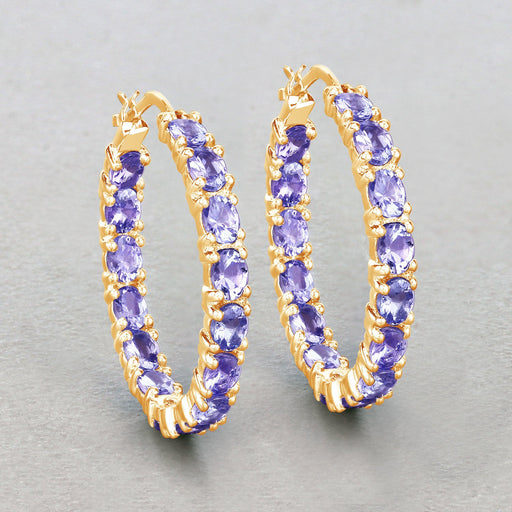 Bids.com 5.10 Carat Genuine Tanzanite .925 Sterling Silver Earrings Earrings Gray