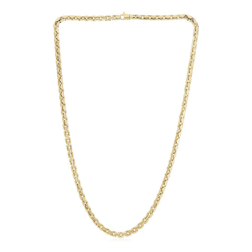 Bids.com 14k Yellow Gold High Polish Mens Fancy Box Necklace (5.0mm) Necklaces White Smoke 22 / Two-Tone Gold
