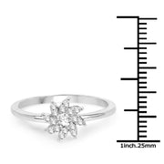 Bids.com 0.18 Carat Genuine White Diamond 14K White Gold Ring (E-F-G Color, SI Clarity) Rings White Smoke size 7.00