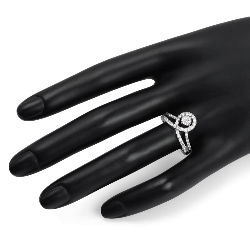 Bids.com 0.54 Carat Genuine White Diamond 14K White Gold Ring (G-H Color, SI1-SI2 Clarity) Rings White Smoke size 6.00