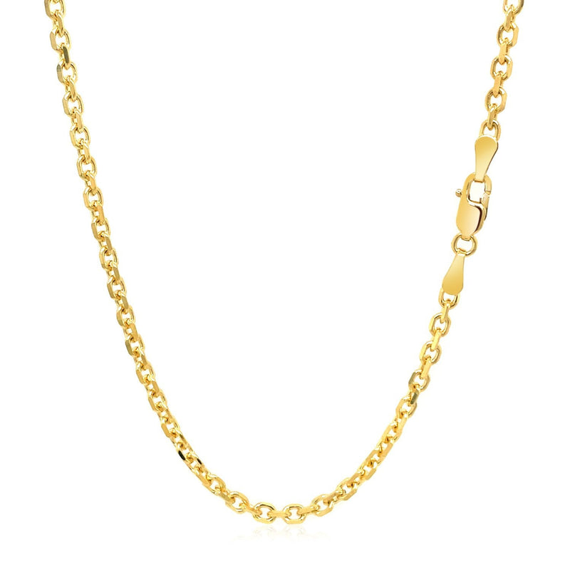 Bids.com 2.6mm 14k Yellow Gold Diamond Cut Cable Link Chain Necklaces White Smoke 18 / Yellow Gold,20 / Yellow Gold,22 / Yellow Gold,24 / Yellow Gold