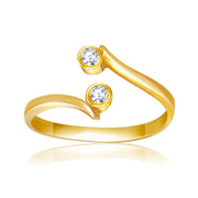 Bids.com 14k Yellow Gold Cubic Zirconia Accented Curve Ended Toe Ring Rings White Smoke Yellow Gold