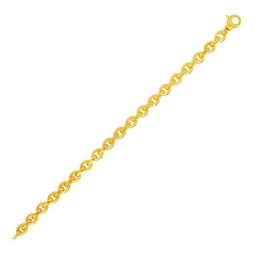 Bids.com 14k Yellow Gold Polished Oval Link Bracelet Bracelets White Smoke 7.5 / Yellow Gold