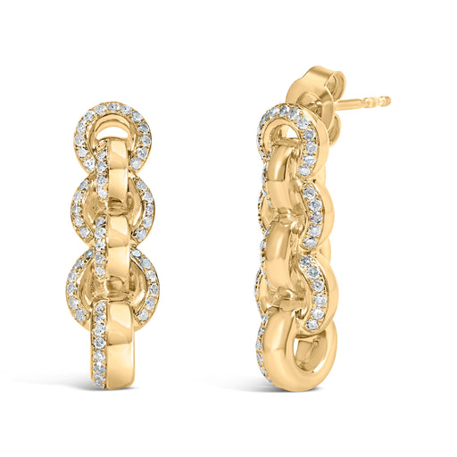 Bids.com 14K Yellow Gold Plated .925 Sterling Silver 1/2 Cttw Diamond Chain Link Drop Earrings (H-I Color, I1-I2 Clarity) Earrings White Smoke Yellow.Sterling Silver / 0.51