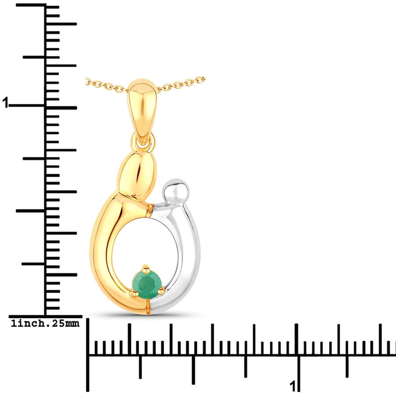 Bids.com 0.17 Carat Genuine Emerald .925 Sterling Silver Pendant Pendants White Smoke size 18.00