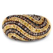 Bids.com 14K Yellow Gold Plated 1.19 Carat Genuine Champagne Diamond and Yellow Diamond .925 Sterling Silver Ring Rings White Smoke size 6.00,size 7.00,size 8.00,size 9.00,size 5.00