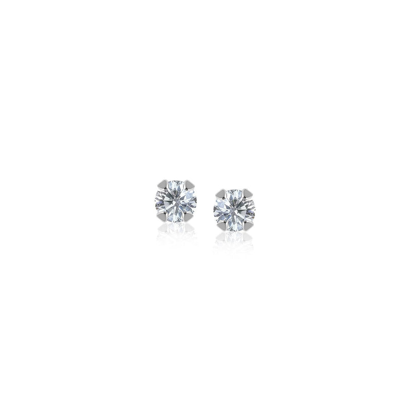 Bids.com 14k White Gold White Cubic Zirconia 2mm Stud Earrings Earrings White Smoke White Gold