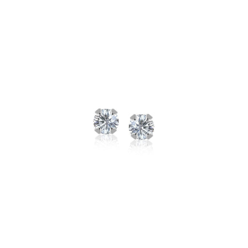 Bids.com 14k White Gold White Cubic Zirconia 2mm Stud Earrings Earrings White Smoke White Gold