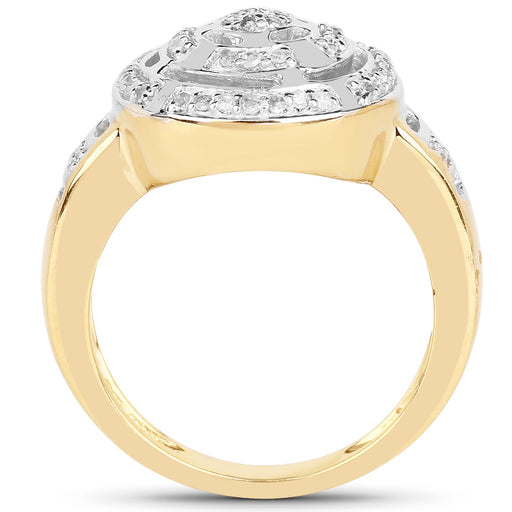 Bids.com 14K Yellow Gold Plated 0.21 Carat Genuine White Diamond .925 Sterling Silver Ring Rings White Smoke size 8.00,size 6.00,size 7.00,size 9.00,size 5.00