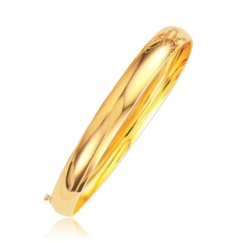 Bids.com Classic Bangle in 14k Yellow Gold (8.0mm) Bracelets White Smoke 7 / Yellow Gold,8 / Yellow Gold