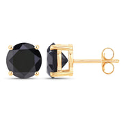 Bids.com 3.84 Carat Genuine Black Diamond 14K Yellow Gold Earrings Earrings White Smoke