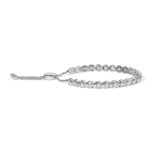 Bids.com 14K White Gold 6.00 Cttw Diamond 4â€-10â€ Adjustable Bolo Tennis Bracelet (I-J Color, I1-I2 Clarity) Bracelets White Smoke White.Gold / 9.5