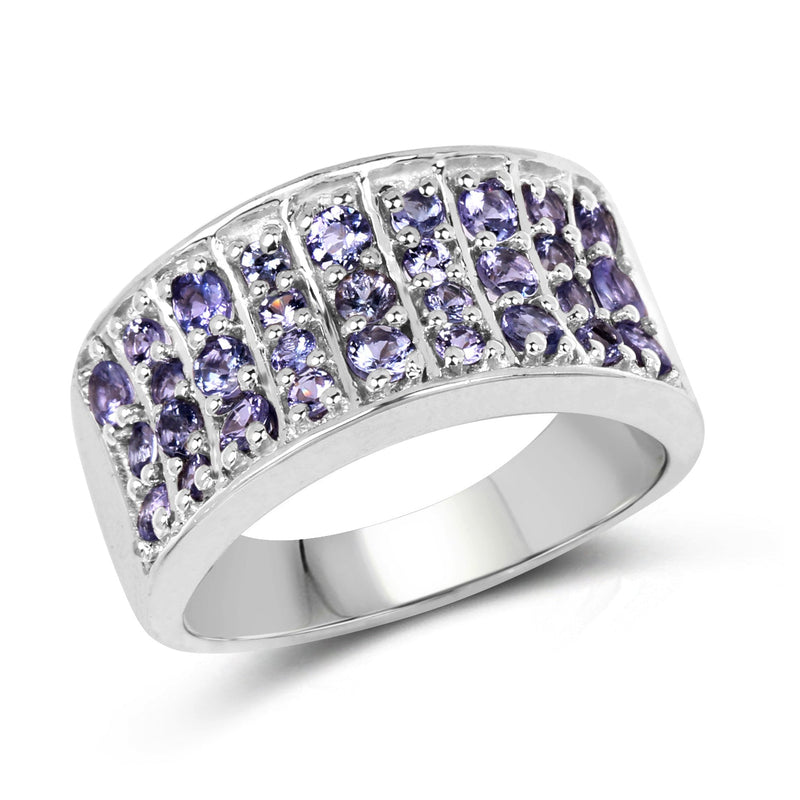 Bids.com 1.23 Carat Genuine Tanzanite .925 Sterling Silver Ring Rings White Smoke size 7.00,size 6.00,size 8.00,size 9.00,size 5.00,size 10.00
