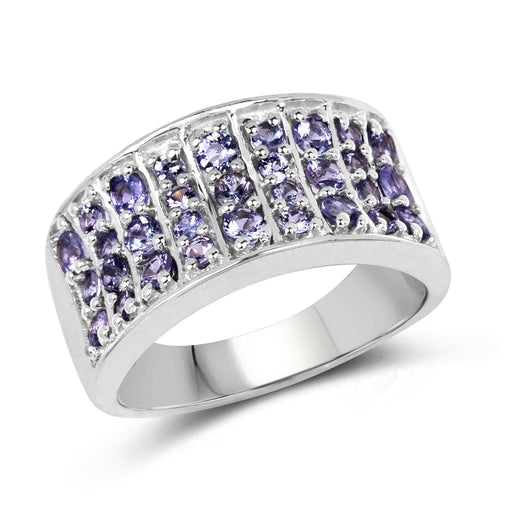 Bids.com 1.23 Carat Genuine Tanzanite .925 Sterling Silver Ring Rings White Smoke size 7.00,size 6.00,size 8.00,size 9.00,size 5.00,size 10.00