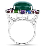 Bids.com 26.67 Carat Genuine Multi Stones .925 Sterling Silver Ring Rings White Smoke size 7.00,size 5.00,size 6.00,size 8.00,size 9.00,size 10.00,size 11.00