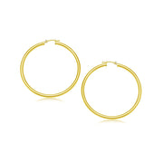 Bids.com 14k Yellow Gold Polished Hoop Earrings (25 mm) Earrings White Smoke Yellow Gold