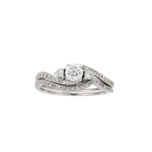 Bids.com .70ct Diamond Engagement Ring Set 14KT White Gold Rings White Smoke 7.0