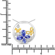 Bids.com 1.33 Carat Genuine Tanzanite and White Topaz .925 Sterling Silver Pendant Pendants White Smoke One,size 18.00