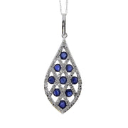 Bids.com .58ct Sapphire Diamond Fashion Pendants 14KT White Gold Pendants White Smoke 18