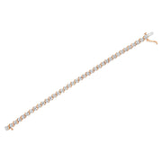 Bids.com 14K Rose Gold Plated .925 Sterling Silver 1/10 Cttw Diamond Round Miracle Plate and "S" Link Tennis Bracelet (I-J Color, I2- I3 Clarity) - 7" Bracelets White Smoke Rose.Sterling Silver / 7,White.Sterling Silver / 7,Yellow.Sterling Silver / 7