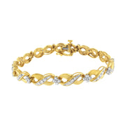 Bids.com 10K Yellow Gold Round-Cut Diamond Infinite Love Bracelet (1.00 cttw, I-J Color, I2-I3 Clarity) Bracelets White Smoke Yellow.Gold / 7