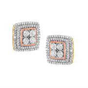 Bids.com 10K Yellow, White, and Rose Gold Plated Sterling Silver Diamond Accent Earrings (I-J Clarity, I3 Color) Earrings White Smoke YellowWhiteRose.Sterling Silver / 0.02,White.Sterling Silver / 0.02