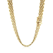 Bids.com 14k Yellow Gold Fancy Polished Multi-Row Panther Link Necklace Necklaces White Smoke 17 / Yellow Gold