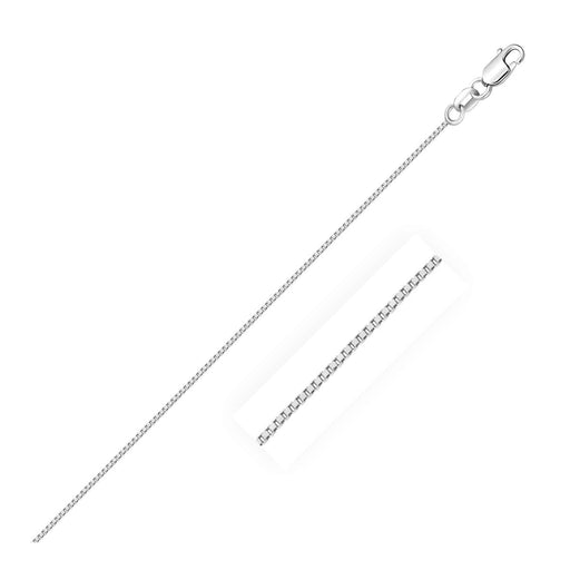 Bids.com 14k White Gold Classic Box Chain 0.6mm Necklaces White Smoke 16 / White Gold,18 / White Gold,20 / White Gold,24 / White Gold