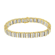 Bids.com 14K Yellow Gold 5.50 Cttw Round and Baguette Diamond Link Bracelet Bracelets White Smoke Yellow.Gold / 7