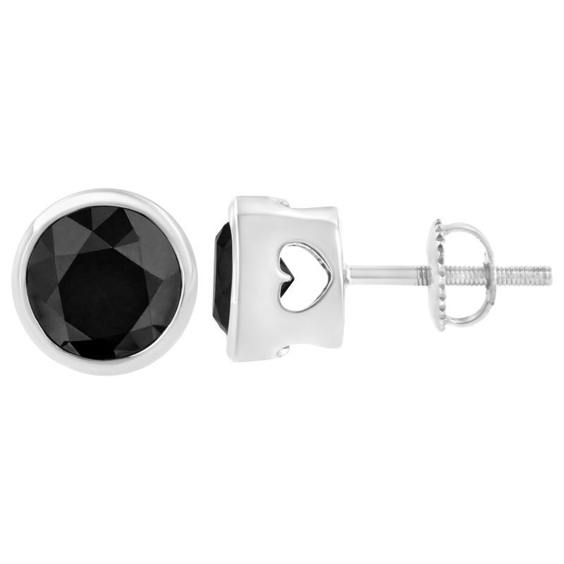 Bids.com .925 Sterling Silver 4.00 Cttw Round Brilliant-Cut Black Diamond Bezel-Set Stud Earrings with Screw Backs (Fancy Color-Enhanced, I2-I3 Clarity) Earrings White Smoke White.Sterling Silver / 3,White.Sterling Silver / 1.5,White.Sterling Silver / 4,White.Sterling Silver / 2,White.Sterling Silver / 1,White.Sterling Silver / 0.75,White.Sterling Silver / 1.25,White.Sterling Silver / 1.38,White.Sterling Silver / 2.5,White.St
