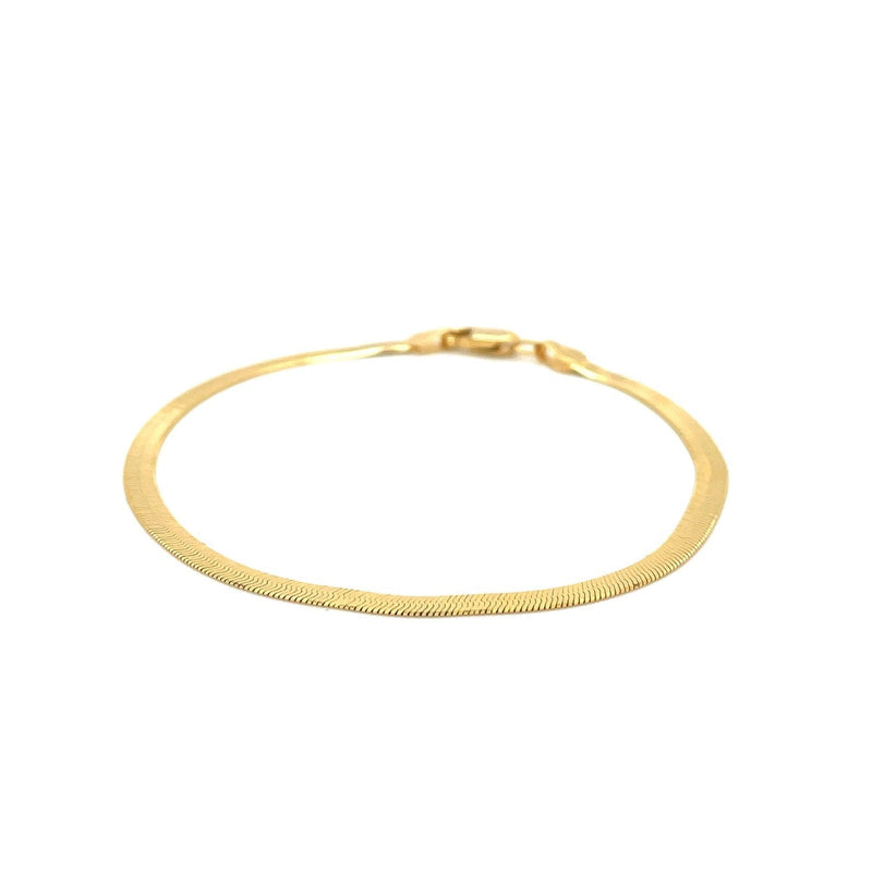 Bids.com 1.5mm 14k Yellow Gold Super Flex Herringbone Anklet Accessories White Smoke 10 / Yellow Gold
