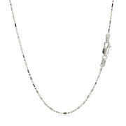 Bids.com 14k White Gold Diamond-Cut Alternating Bead Chain 1.2mm Necklaces White Smoke 16 / White Gold,18 / White Gold,20 / White Gold