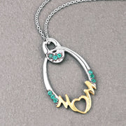 Bids.com 0.15 Carat Genuine Emerald .925 Sterling Silver Pendant Pendants Dark Gray size 18.00