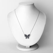 Bids.com 2.16 Carat Genuine Blue Sapphire and White Zircon .925 Sterling Silver Necklace Necklaces White Smoke